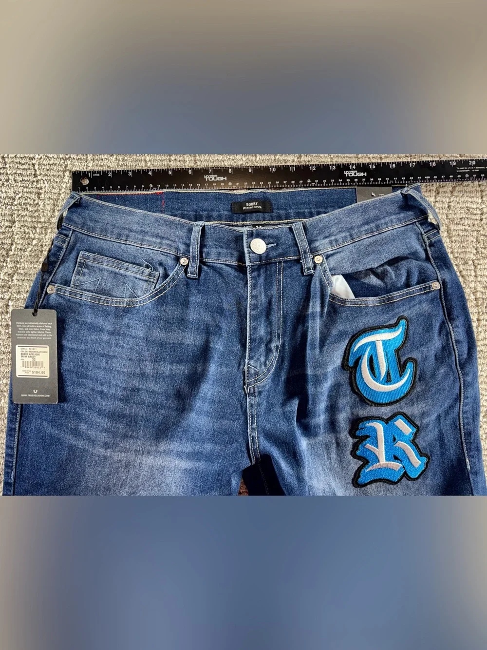 NWT True Religion Men’s 32/32 Medium Blaze Wash Bobby Relaxed Baggy Jeans